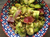 Brussels sprouts salad with avocado and blood orange