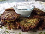 ~ Zucchini Fritter Appetizer with Sour Cream Dip ~