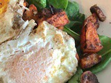Sausage Sweet Potatoes with Eggs Over Spinach #cic