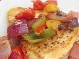 Seared Chicken with Anaheim Peppers and Tomatoes