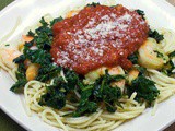 Tuscan Style Spaghetti with Sautéed Kale & Shrimp #BertolliTuscanWay