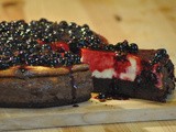 Blackcurrant Cheesecake with a Brownie Base