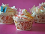 Raspberry and Vanilla Cupcakes with Cream Cheese Frosting and Butterflies