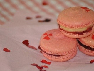 Strawberry and Cream Macarons