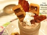 Triple Chocolate Milkshake with Waffles and Candied Bacon