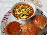 Kolhapuri Misal Pav (Spicy Tomato Stew with sprouts)