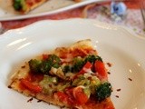 Broccoli Red Bell Pepper Nan Pizza