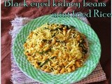 Black eyed peas mint Rice/Left over rice Recipes/Easy and Healthy Indian Rice Recipes/Lunch box recipes/No onion and tomato rice recipes/Step by step pictures