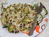 Broccoli peanut rice/Left over rice recipes/Step by step pictures/one pot meals