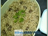 Brown kidney beans pulav/rajma pulao/kidney beans pulav with cilantro mint paste/arroz feijão vermelho/south easy lunch box ideas/south indian rice varities