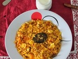 Spicy paneer tomato fried rice/Easy paneer fried rice with tomato/Left over rice recipes/Easy vegetarian rice recipes/one pot meals/lunch box recipes/step by step pictures/Pan