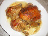 Red chilly garlic chicken roast