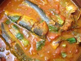 Sardines in tamarind and tomato gravy (Matthi Pulimolg kutaan)