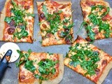 Roasted red pepper and arugula whole-wheat pizza