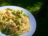 Primavera pasta with sea trout