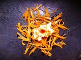 Roasted carrots with crème fraîche and harissa dressing