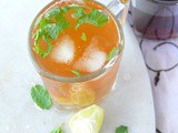 Homemade iced tea recipe lemon (with)/and mint