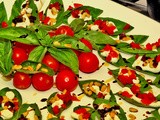 Basil cups with Goat Cheese, Lemon and Pine Nuts