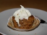 Carrot-walnut-ginger cupcakes with lime cream cheese frosting