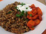 Mujadara….Lentil, Rice and Camelized Onion Pilaf….Great for Vegetarians or Vegans; Gluten Free. Healthy Mediterranean