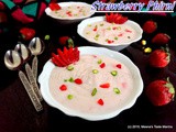 Strawberry Phirni - a delicious dessert with seasons fresh Strawberries