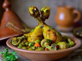 Recette Poulet aux olives, champignons et carottes