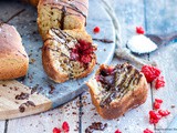 Brioche fourrée chocolat framboise à la ricotta