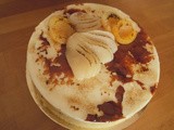 Dessert with pears and apricots