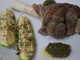 Braised Lamb Shanks with a “Middle Eastern” Chimichurri Sauce