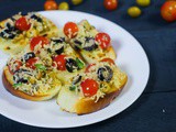 Tomato And Garlic Bruschetta Recipe With Basil Leaves