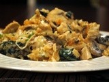 Creamy Chicken and Brown Rice Casserole with Mushrooms and Baby Kale