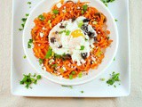 Mediterranean Sweet Potatoes and Poached Eggs