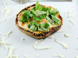 Slender Portobello Mushroom Pizza with Tomatoes and Basil