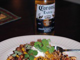 Spicy Corona Mexican Rice with Pork, Avocado, and Sour Cream