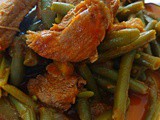 Green beans stew with pork neck chops – φασολακι γιαχνι με χοιρινεσ κοτολετεσ λαιμου