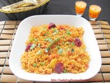 Spiced Vegetable Pulao - Quick one pot meal