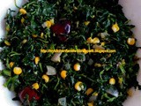 Greens Corn Stirfry(a Microwave Recipe)