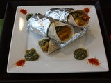 Kathi Roll with Paneer and Green Peppers