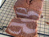 Chocolate Raspberry Marble Pound Cake with Chocolate Glaze ~巧克力树莓云石磅蛋糕
