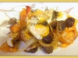 Baked Eggs with Sausage and Sweet Potatoes