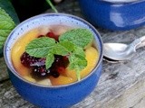 Summer peach soup with red berries..and Provence