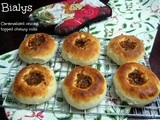 Bialys | bee-ah-lee (chewy rolls topped with caramelized onions)