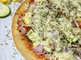 Zucchini and Mushroom Wholewheat Pizza