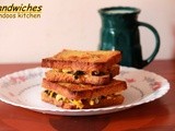Mushroom spinach and corn sandwich / sandwich recipe / easy lunchbox recipe