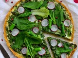 Spring tart with spinach and asparagus