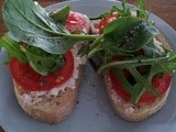 Cottage cheese, tomato & rocket on sour-dough