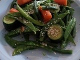 Steamed greens with sesame seeds