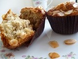 Banana, white chocolate and almond muffins