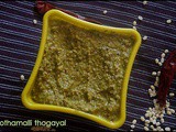 Kothamalli thogayal/coriander leaves thogayal