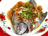 Steamed fish with radish and dried shrimps ~ 甜菜脯蝦米蒸鱼